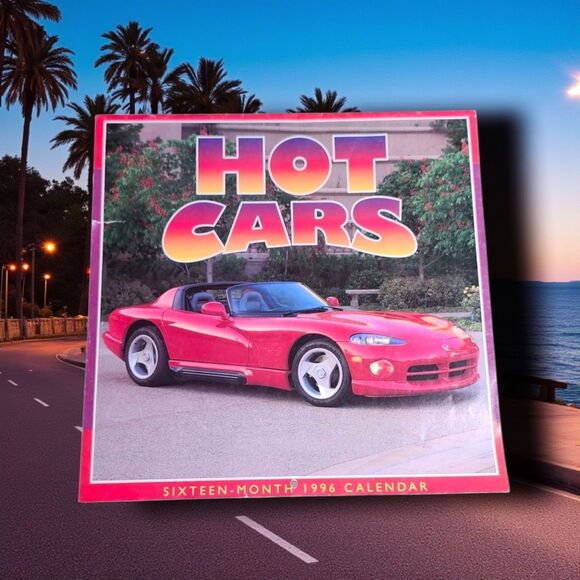1996 Hot Cars 16-Month Calendar Red Dodge Viper Ferrari Porsche NSX Columbia - Picture 1 of 8